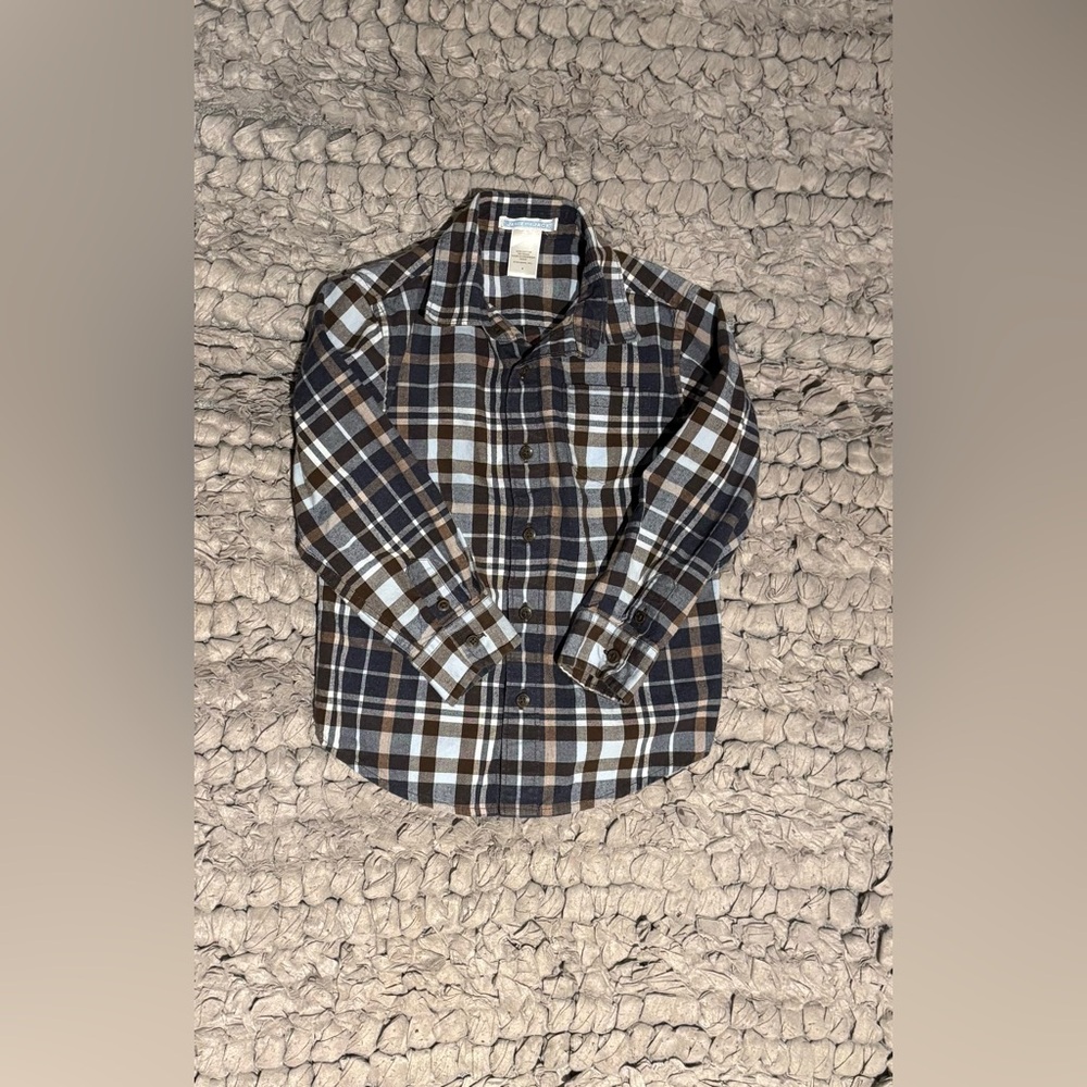 Janie and Jack Plaid Button-Up Flannel Shirt